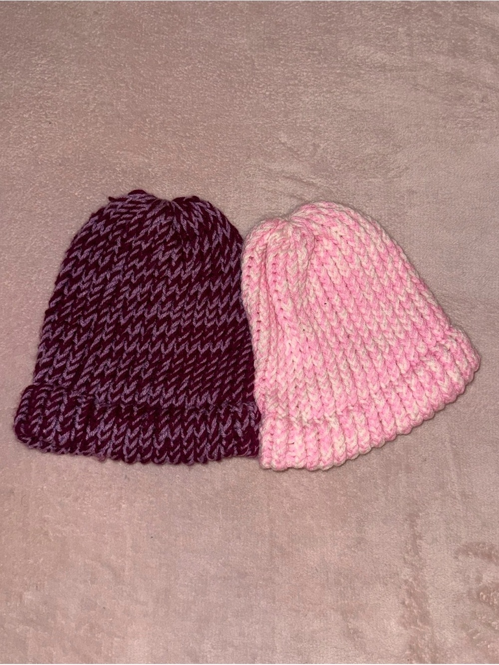β€οΈπBurgundy & Purple Knit Beanie π